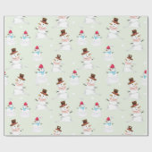 Schneemänner am Wintertag Geschenkpapier (Flach)