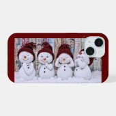 Schneemänner Apple iPhone 15 Hülle (Rückseite (Horizontal))