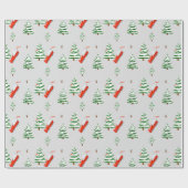 Schneemänner auf Bobsled im Winter Szene, Urlaub Geschenkpapier (Flach)