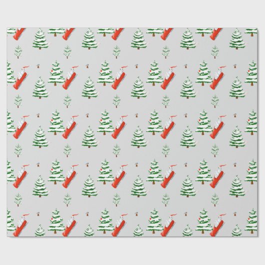 Schneemänner auf Bobsled im Winter Szene, Urlaub Geschenkpapier (Flach)