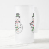 Schneemänner auf eisiger 16 Unze. Tasse (VorderseiteRechts)