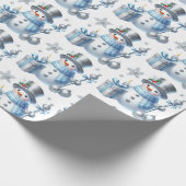 Schneemänner aus Silber Geschenkpapier (Ecke)