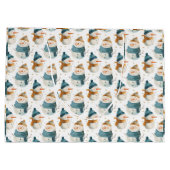 Schneemänner aus Whimsikfisch-Cartoon Große Geschenktüte (Rückseite)