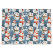Schneemänner aus Whimsikfisch-Cartoon Große Geschenktüte (Rückseite)