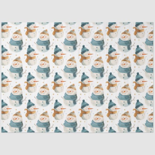 Schneemänner aus Whimsikfisch-Cartoon Seidenpapier (Vorderseite)