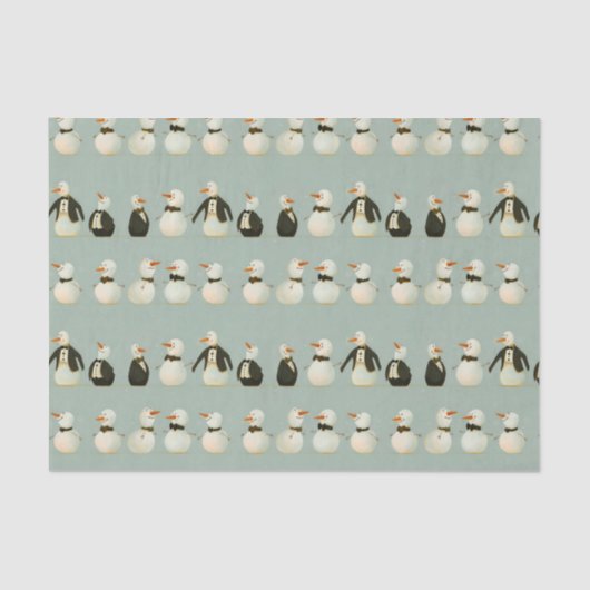 Schneemänner aus Whimsikfischen mit Smoking Seidenpapier (Vorderseite)