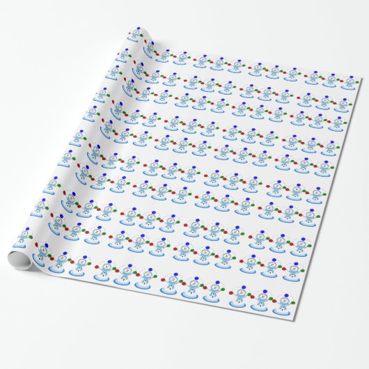 Schneemänner beim Jonglieren Geschenkpapier (Ungerollt)