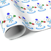 Schneemänner beim Jonglieren Geschenkpapier (Rolleneckpunkt)