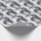 Schneemänner beim Schneeballkampf Geschenkpapier (Ecke)