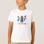 Schneemänner dekorieren einen Baum T-Shirt (Vorderseite)