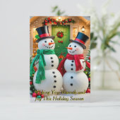 Schneemänner Einladung (Stehend Vorderseite)