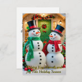 Schneemänner Einladung (Vorne/Hinten)