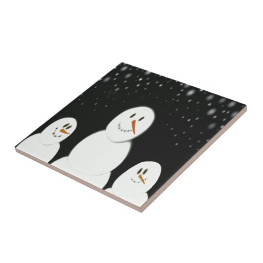 Schneemänner erfreuen sich an der stürmischen Nach Fliese (Seite)