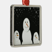 Schneemänner erfreuen sich an der stürmischen Nach Ornament Aus Metall (Rechts)
