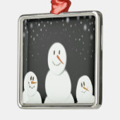 Schneemänner erfreuen sich an der stürmischen Nach Ornament Aus Metall (Links)