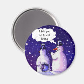 Schneemänner essen keine Bohnen Magnet (Vorderseite/Rückseite)