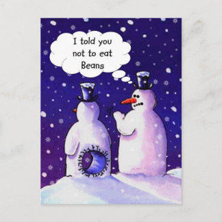 Schneemänner essen keine Bohnen Postkarte