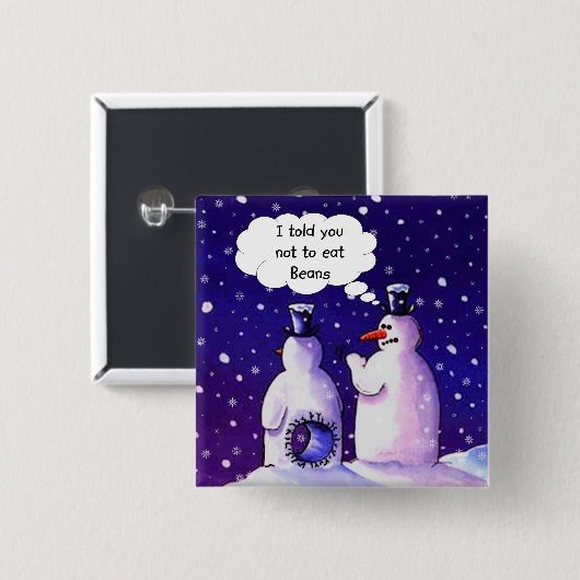 Schneemänner essen nicht Bohnen Button (Vorne & Hinten)