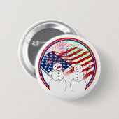 Schneemänner feiern die Unabhängigkeit Button (Vorne & Hinten)