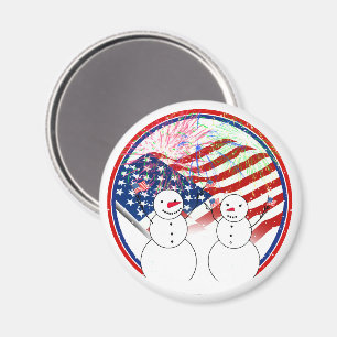 Schneemänner feiern die Unabhängigkeit Magnet