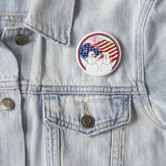 Schneemänner feiern Unabhängigkeit Button (Beispiel)