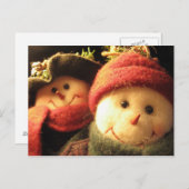 Schneemänner Feiertagspostkarte (Vorne/Hinten)