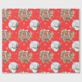 Schneemänner, Festliche Weihnachtsrosette  Geschenkpapier (Flach)