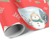Schneemänner, Festliche Weihnachtsrosette  Geschenkpapier (Rolleneckpunkt)