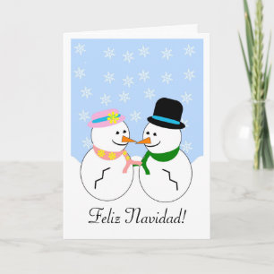 Schneemänner Frohe Weihnachten Spanische Weihnacht
