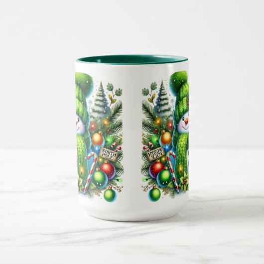 Schneemänner für den Urlaub Tasse (Zentrum)