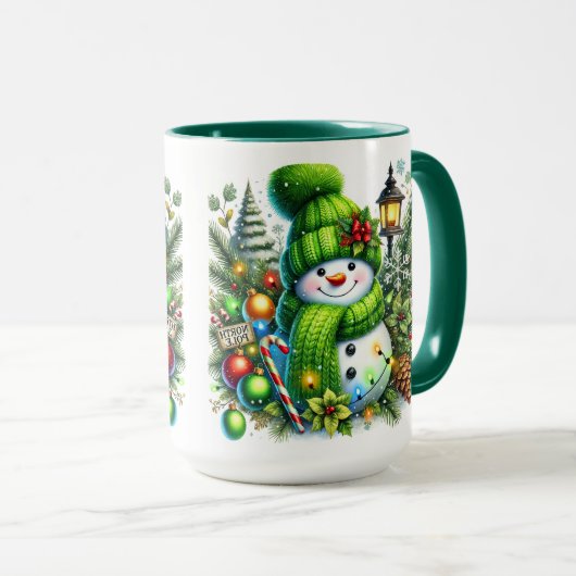 Schneemänner für den Urlaub Tasse (VorderseiteRechts)