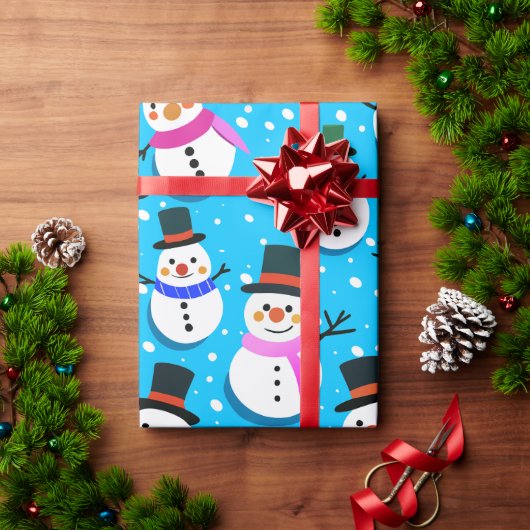 Schneemänner Geschenkpapier (Feiertagsgeschenk)