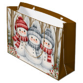 Schneemänner Große Geschenktüte (Rückseite Schrägansicht)