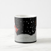 Schneemänner im Nachtschnee. Kaffeetasse (Mittel)