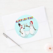 Schneemänner im Neujahr Runder Aufkleber (Umschlag)