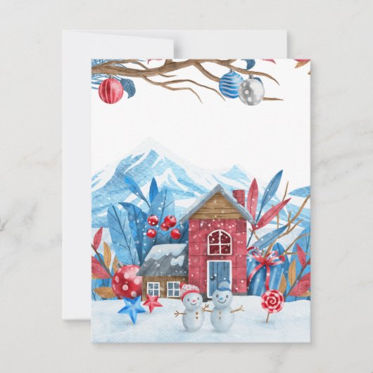 Schneemänner im Winterwunderland Feiertagskarte (Vorderseite)