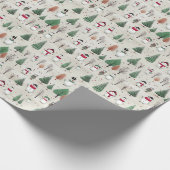 Schneemänner in Bäumen Geschenkpapier (Ecke)