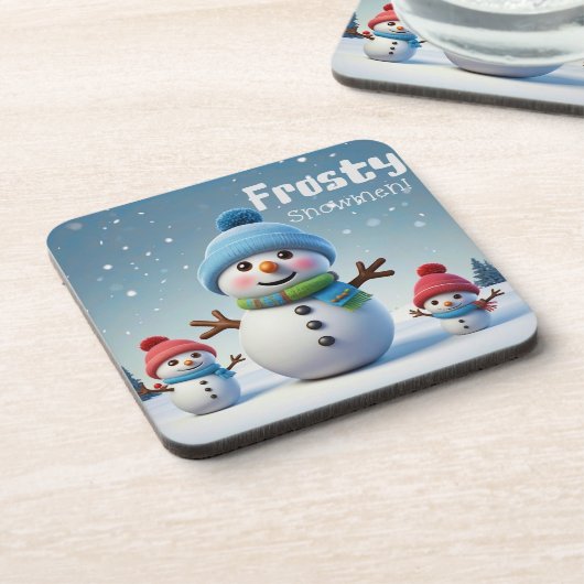 Schneemänner in den Untersetzer (Linke Seite)