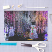 Schneemänner in einem Weihnachts-Lichtwunder Seidenpapier (Handwerk)