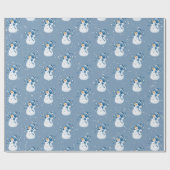 Schneemänner in Schneeflocken Geschenkpapier (Flach)