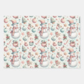 Schneemänner in Toques und Tophats Geschenkpapier Set (Vorderseite 2)