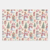 Schneemänner in Toques und Tophats Geschenkpapier Set (Vorderseite)