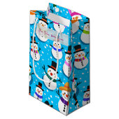 Schneemänner Kleine Geschenktüte (Vorderseite Schrägansicht)