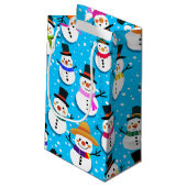 Schneemänner Kleine Geschenktüte (Rückseite Schrägansicht)