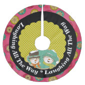 Schneemänner lachen auf dem ganzen Weg durch das U Polyester Weihnachtsbaumdecke (Vorderseite)