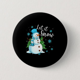 Schneemänner Lass es schneien Weihnachten Lustige  Button