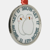 Schneemänner lassen es Schneebedeckung ersticken Silbernes Ornament (Rechts)