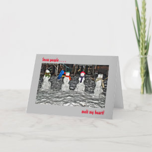 Schneemänner machen mir den Weihnachtsfeiertag im  Karte