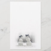 Schneemänner mit Big Bow Hats Briefpapier (Vorderseite)