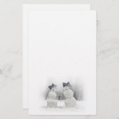 Schneemänner mit Big Bow Hats Briefpapier (Vorne/Hinten)